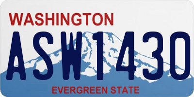 WA license plate ASW1430