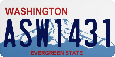 WA license plate ASW1431