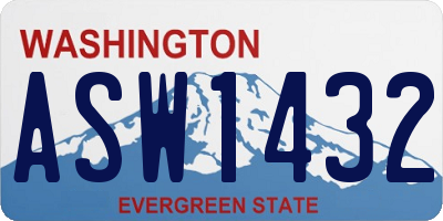 WA license plate ASW1432