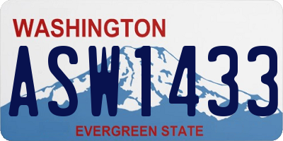 WA license plate ASW1433