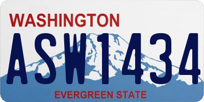 WA license plate ASW1434