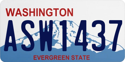 WA license plate ASW1437