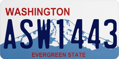 WA license plate ASW1443