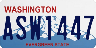 WA license plate ASW1447