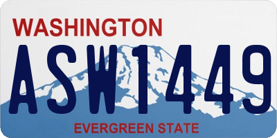 WA license plate ASW1449