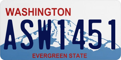 WA license plate ASW1451