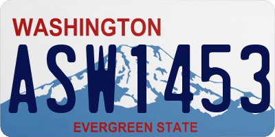WA license plate ASW1453