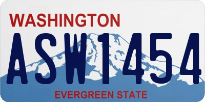 WA license plate ASW1454