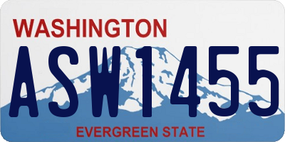 WA license plate ASW1455