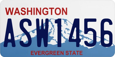 WA license plate ASW1456