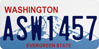 WA license plate ASW1457