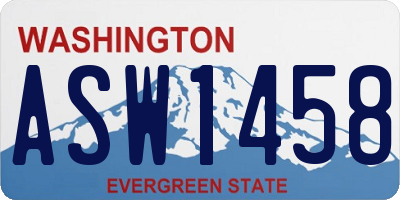 WA license plate ASW1458