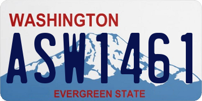 WA license plate ASW1461