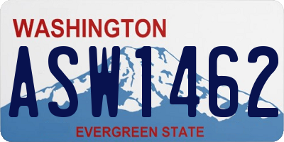 WA license plate ASW1462