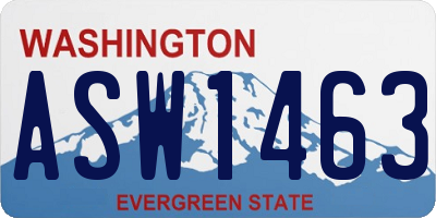 WA license plate ASW1463