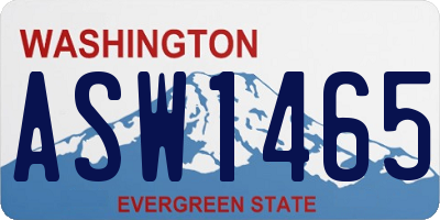 WA license plate ASW1465