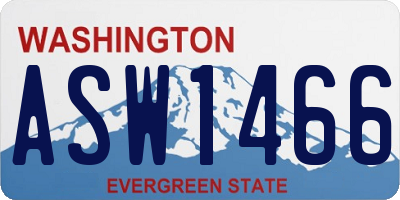 WA license plate ASW1466