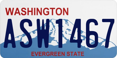 WA license plate ASW1467