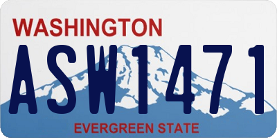 WA license plate ASW1471