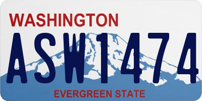 WA license plate ASW1474