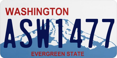 WA license plate ASW1477