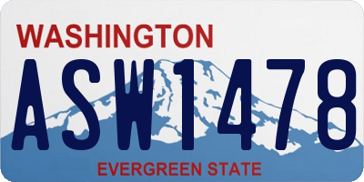 WA license plate ASW1478