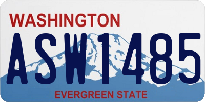 WA license plate ASW1485