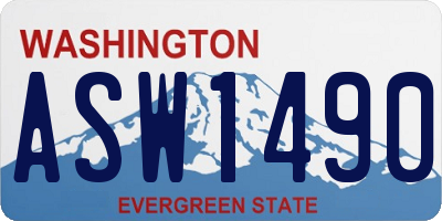 WA license plate ASW1490