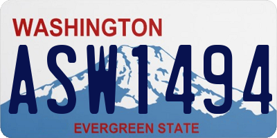 WA license plate ASW1494