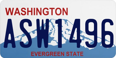 WA license plate ASW1496