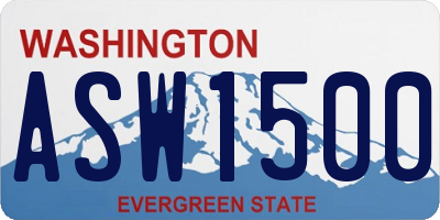 WA license plate ASW1500
