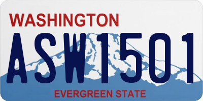 WA license plate ASW1501