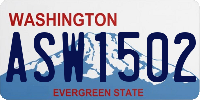 WA license plate ASW1502