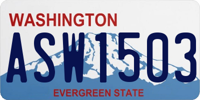 WA license plate ASW1503