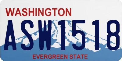 WA license plate ASW1518