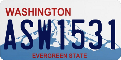 WA license plate ASW1531