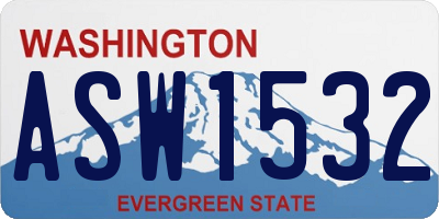 WA license plate ASW1532