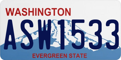 WA license plate ASW1533