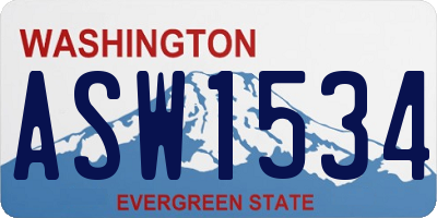 WA license plate ASW1534