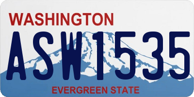 WA license plate ASW1535