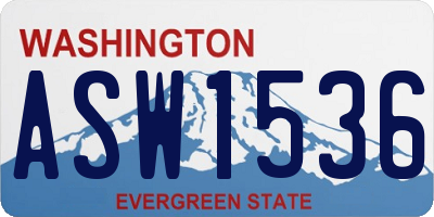 WA license plate ASW1536
