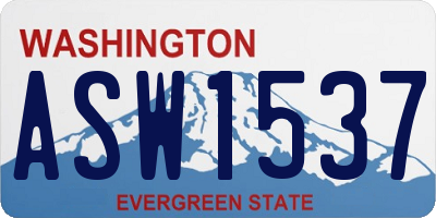 WA license plate ASW1537