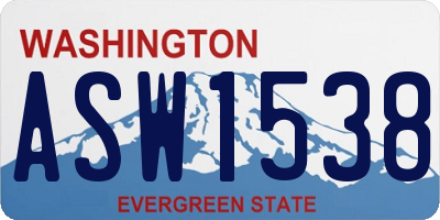 WA license plate ASW1538
