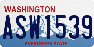 WA license plate ASW1539
