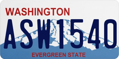 WA license plate ASW1540