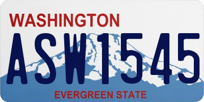 WA license plate ASW1545