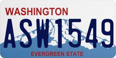 WA license plate ASW1549