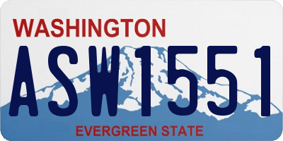 WA license plate ASW1551