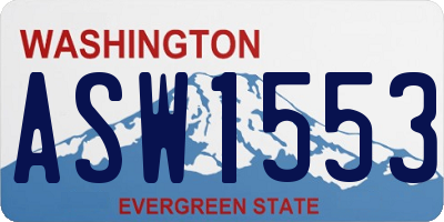 WA license plate ASW1553