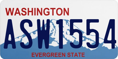 WA license plate ASW1554